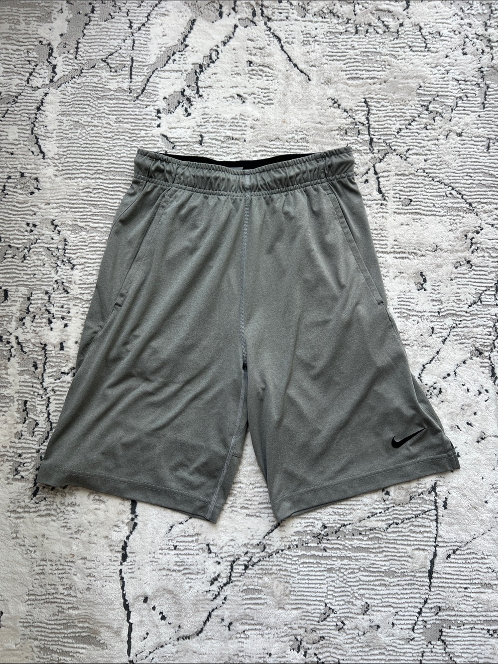 Nike Men’s Athletic Shorts in Gray with Black Swoosh